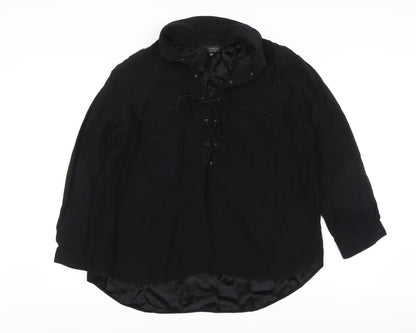 Womens UK Size 10 Topshop Black Basic Blouse