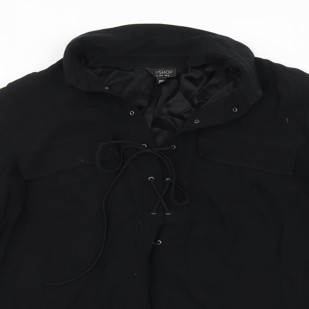 Womens UK Size 10 Topshop Black Basic Blouse