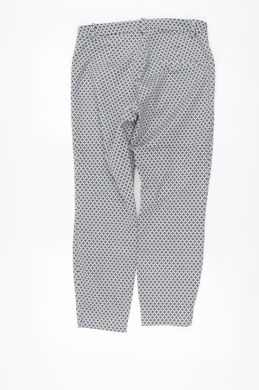 Womens UK Size M H&M Regular Fit Chino Blue Trousers