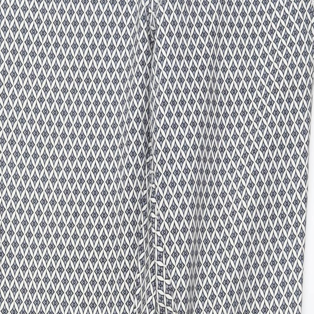 Womens UK Size M H&M Regular Fit Chino Blue Trousers