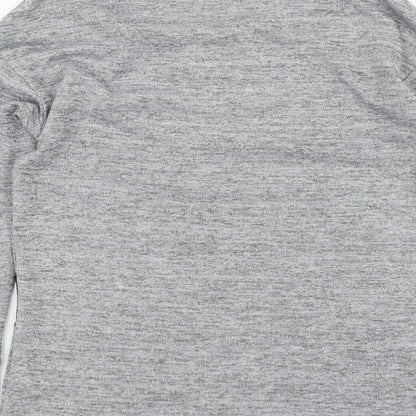 F&F Womens Grey Polyester Basic Blouse Size 8 Round Neck - Lace Detail