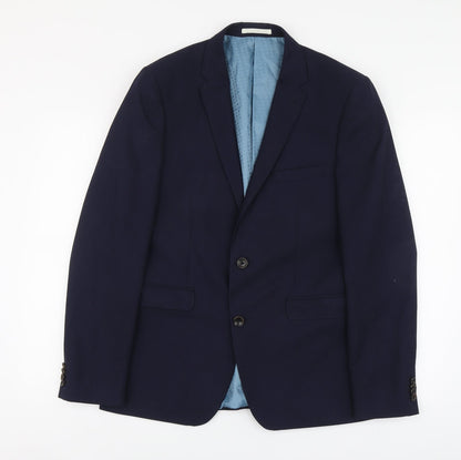 Mens UK Size L Burton Menswear Regular Blue Suit Jacket