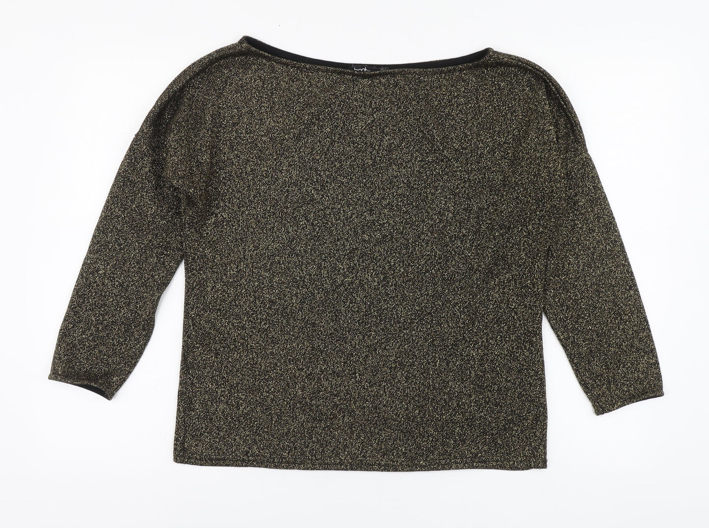 Boohoo Womens Black Boat Neck Polyester Pullover Jumper Size 10