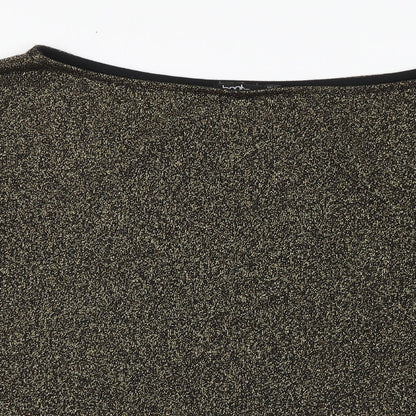 Boohoo Womens Black Boat Neck Polyester Pullover Jumper Size 10