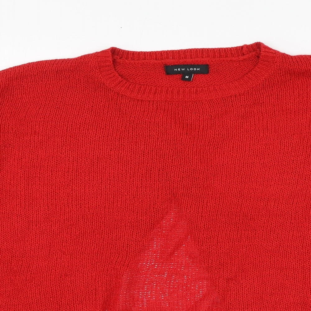Womens UK Size M New Look Red Pullover Jumper