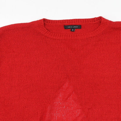 Womens UK Size M New Look Red Pullover Jumper