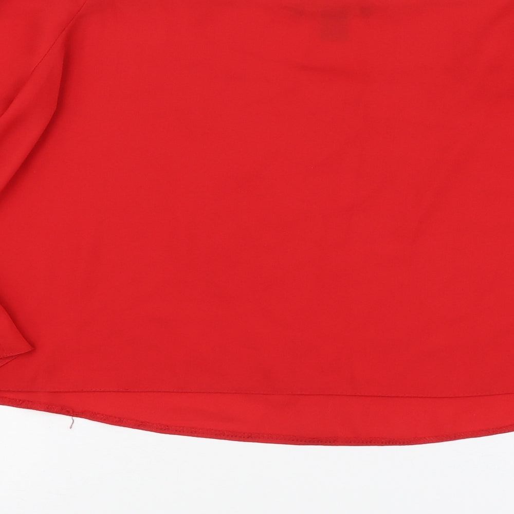 Womens UK Size 10 New Look Red Cropped Blouse