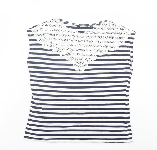 Womens UK Size 12 Dorothy Perkins Blue Basic T-Shirt