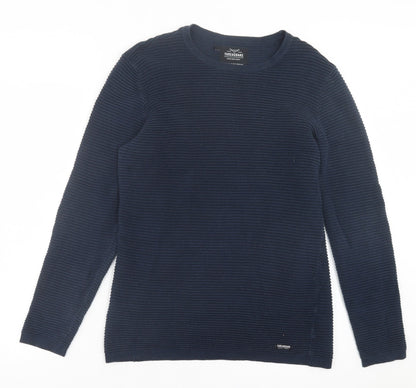 Threadbare Mens Blue Crew Neck Cotton Pullover Jumper Size S