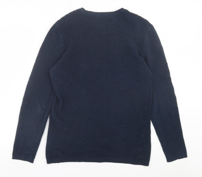 Threadbare Mens Blue Crew Neck Cotton Pullover Jumper Size S