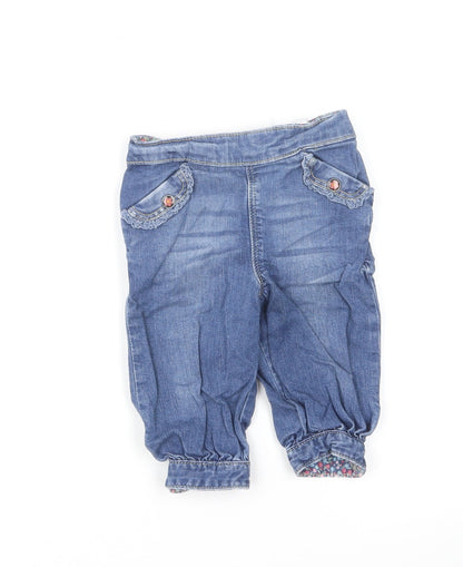 H&M Girls Blue Cotton Capri Jeans Size 3-6 Months Pullover
