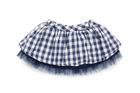 Marks and Spencer Girls Blue Gingham Polyester Tutu Skirt Size 9-12 Months Pull On