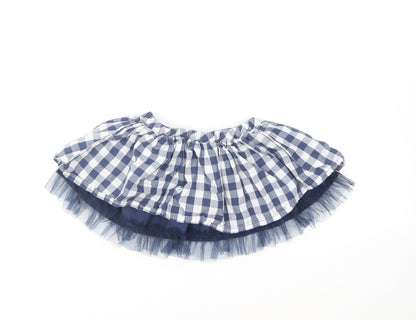 Marks and Spencer Girls Blue Gingham Polyester Tutu Skirt Size 9-12 Months Pull On
