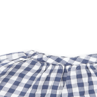 Marks and Spencer Girls Blue Gingham Polyester Tutu Skirt Size 9-12 Months Pull On