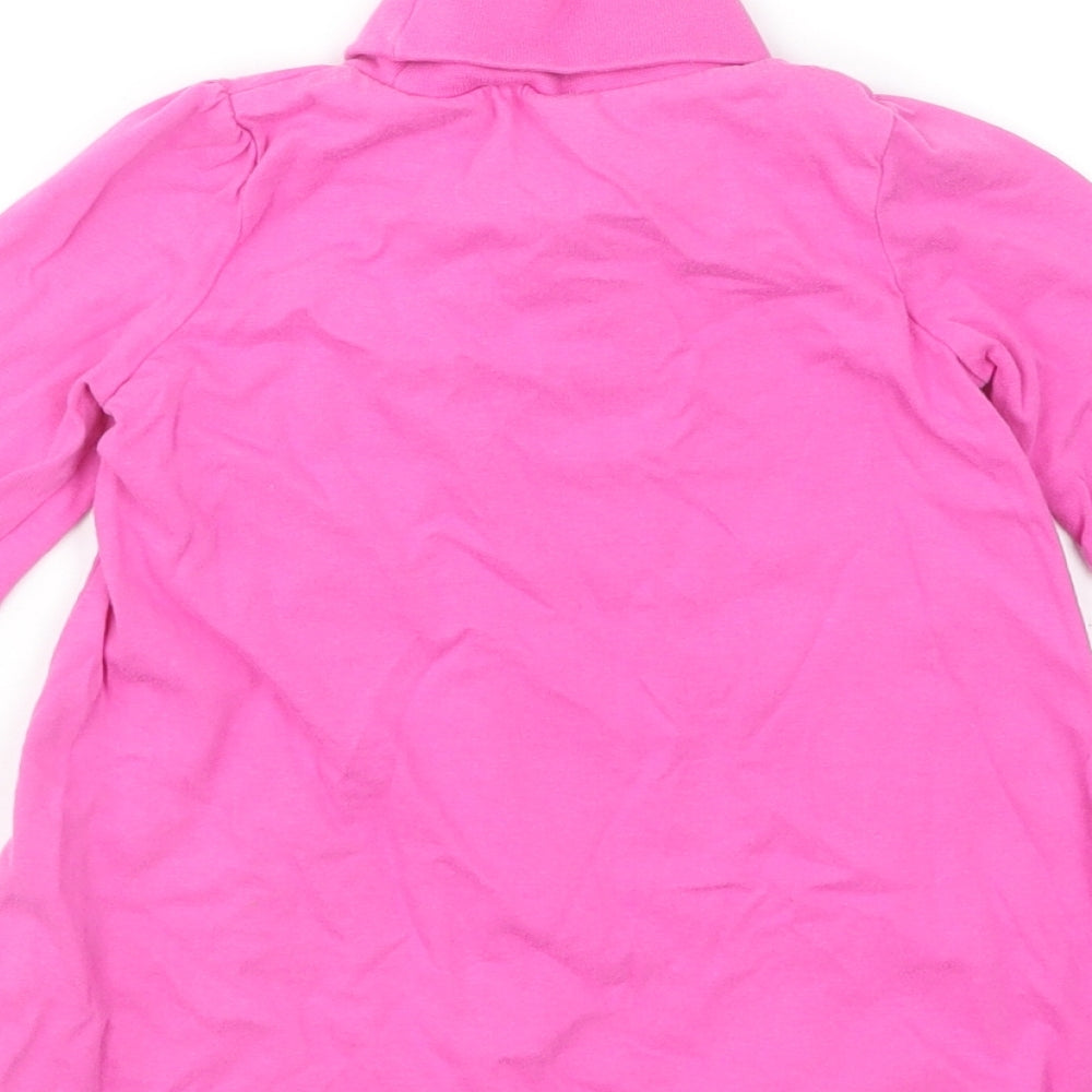 Mini Club Girls Pink Cotton Skater Dress Size 9-12 Months Roll Neck Pullover