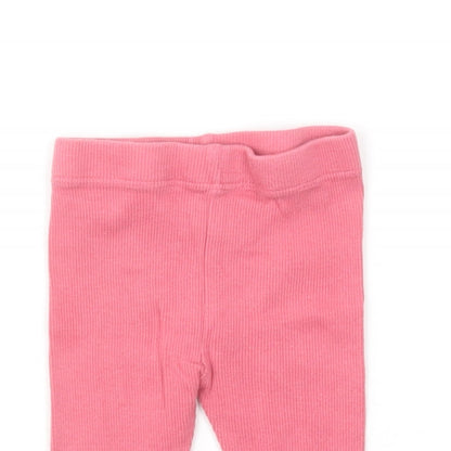Dunnes Stores Girls Pink Cotton Jogger Leggings Size 3-6 Months Pullover