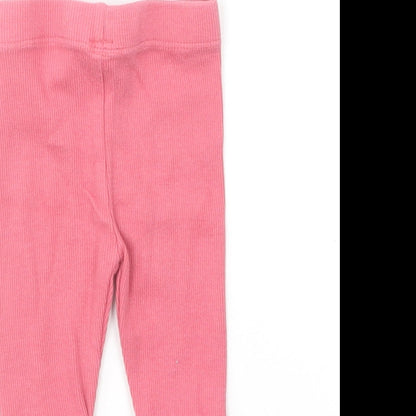 Dunnes Stores Girls Pink Cotton Jogger Leggings Size 3-6 Months Pullover