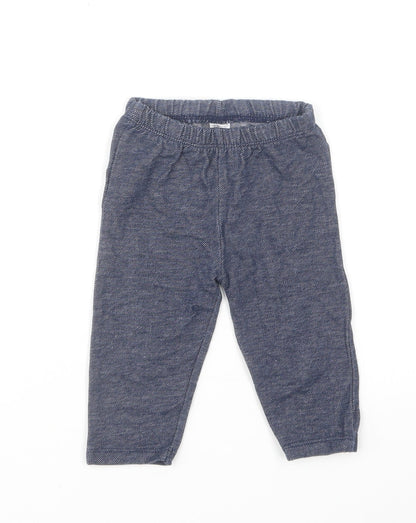 St Bernard Girls Blue Cotton Jogger Leggings Size 6-9 Months Pullover