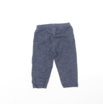 St Bernard Girls Blue Cotton Jogger Leggings Size 6-9 Months Pullover