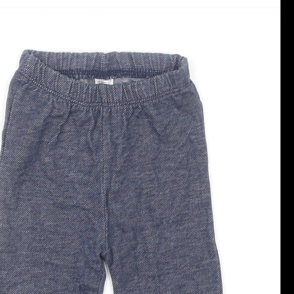 St Bernard Girls Blue Cotton Jogger Leggings Size 6-9 Months Pullover