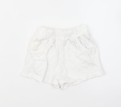 Mothercare Baby White Cotton Cropped Trousers Size 6-9 Months Pullover - Shorts