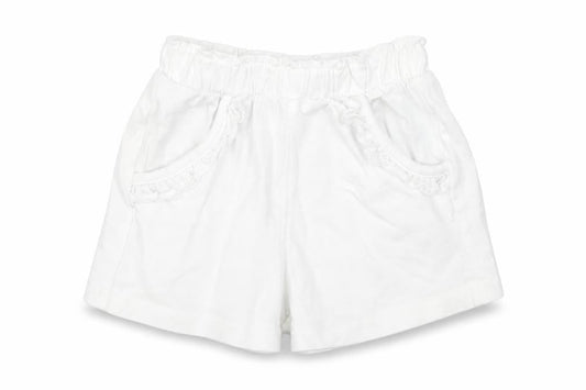Mothercare Baby White Cotton Cropped Trousers Size 6-9 Months Pullover - Shorts