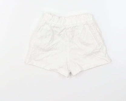 Mothercare Baby White Cotton Cropped Trousers Size 6-9 Months Pullover - Shorts