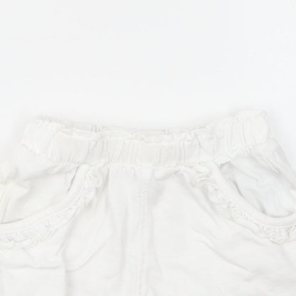 Mothercare Baby White Cotton Cropped Trousers Size 6-9 Months Pullover - Shorts