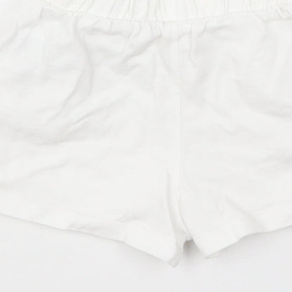 Mothercare Baby White Cotton Cropped Trousers Size 6-9 Months Pullover - Shorts