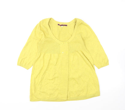 Womens UK Size 10 River Island Yellow Pullover Jumper