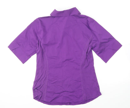 Womens UK Size L Laura Scott Purple Basic Button-Up