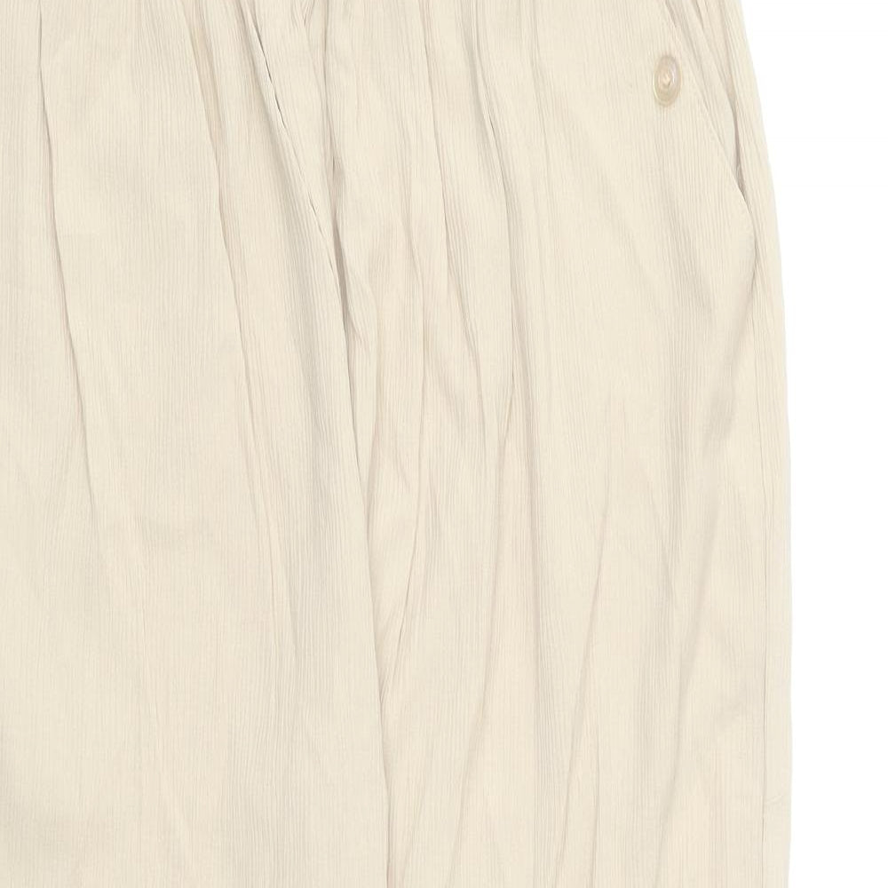 Classics Womens Beige Viscose Trousers Size 14 L26 in Regular