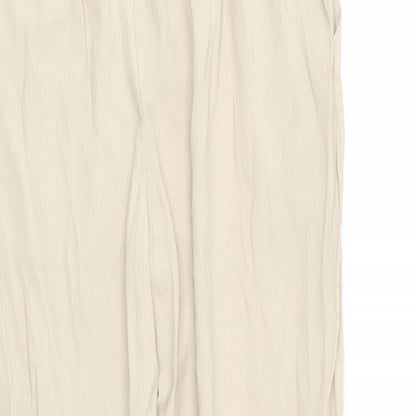 Classics Womens Beige Viscose Trousers Size 14 L26 in Regular