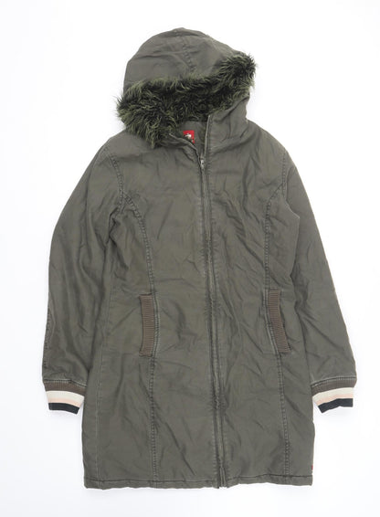 Kilah Womens Green Parka Coat Size S Zip