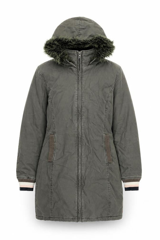 Kilah Womens Green Parka Coat Size S Zip