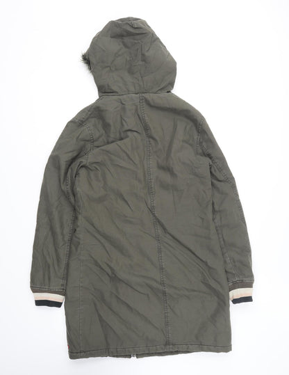 Kilah Womens Green Parka Coat Size S Zip