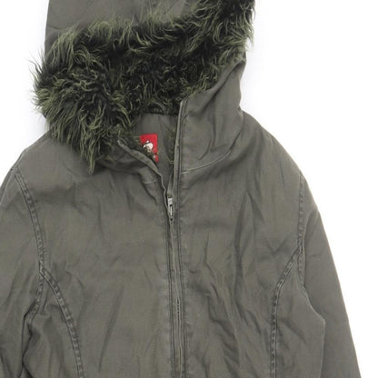 Kilah Womens Green Parka Coat Size S Zip