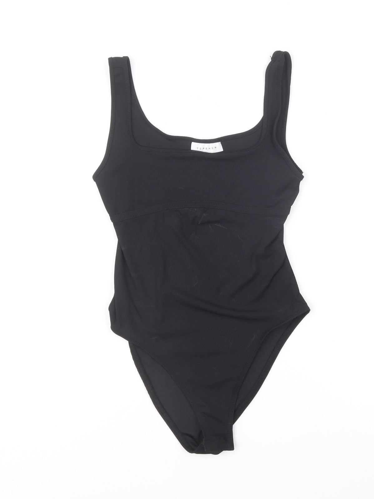 Topshop Womens Black Polyester Bodysuit One-Piece Size 8 Snap