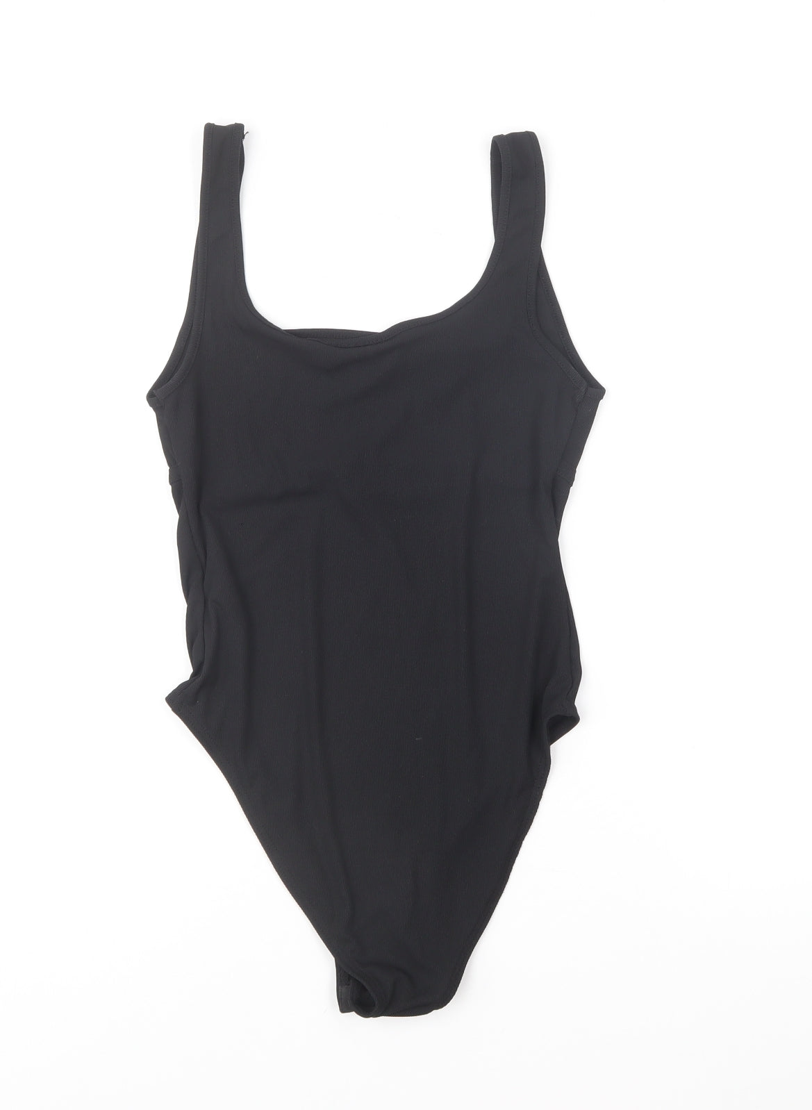 Topshop Womens Black Polyester Bodysuit One-Piece Size 8 Snap