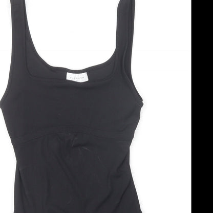 Topshop Womens Black Polyester Bodysuit One-Piece Size 8 Snap