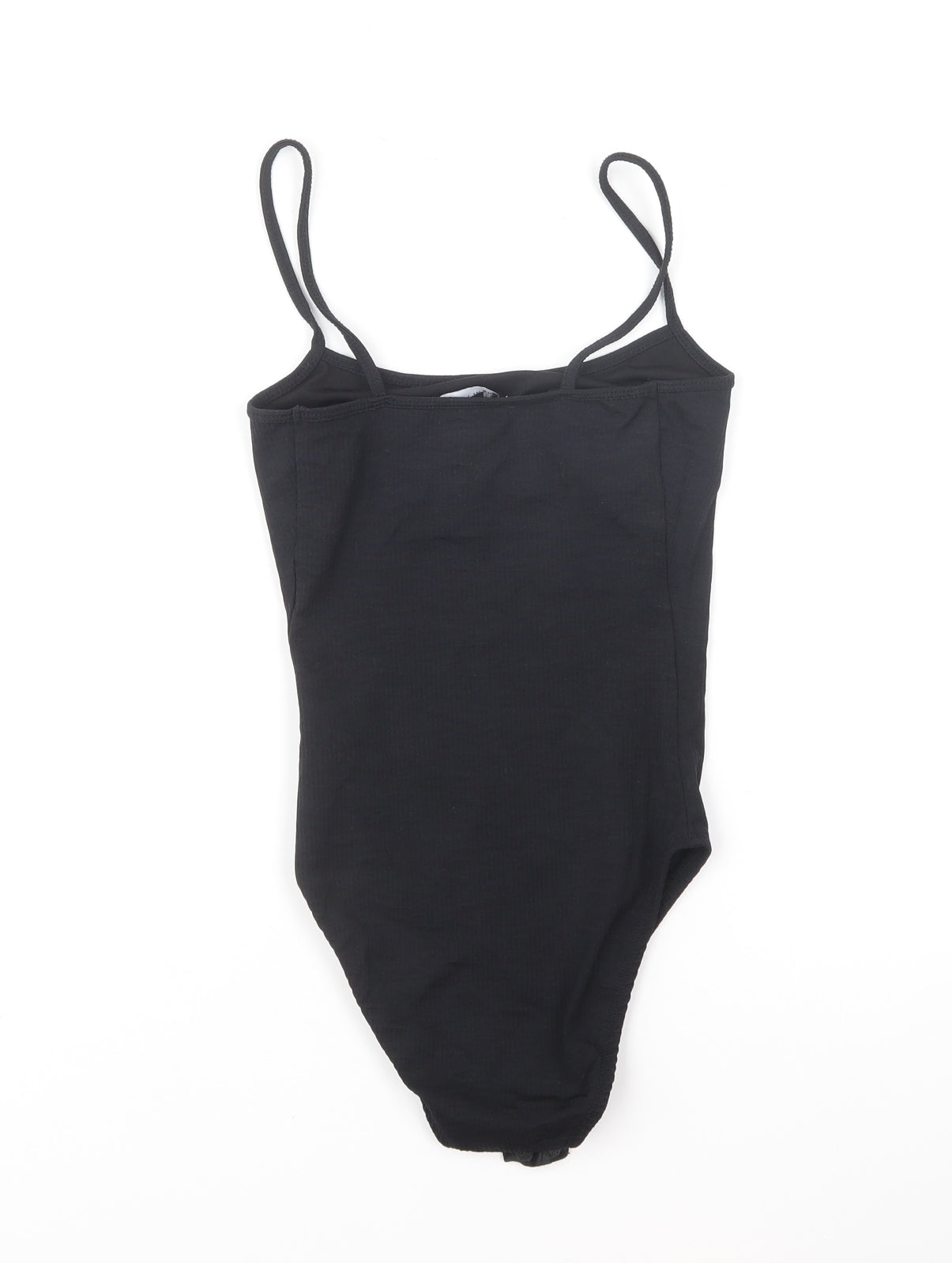 New Look Womens Black Polyamide Bodysuit One-Piece Size 6 Snap