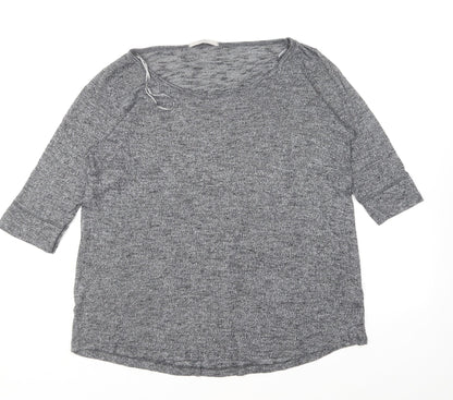 George Womens Grey Round Neck Viscose Pullover Jumper Size 14