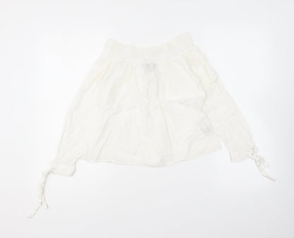 Womens UK Size 10 New Look White Basic Blouse