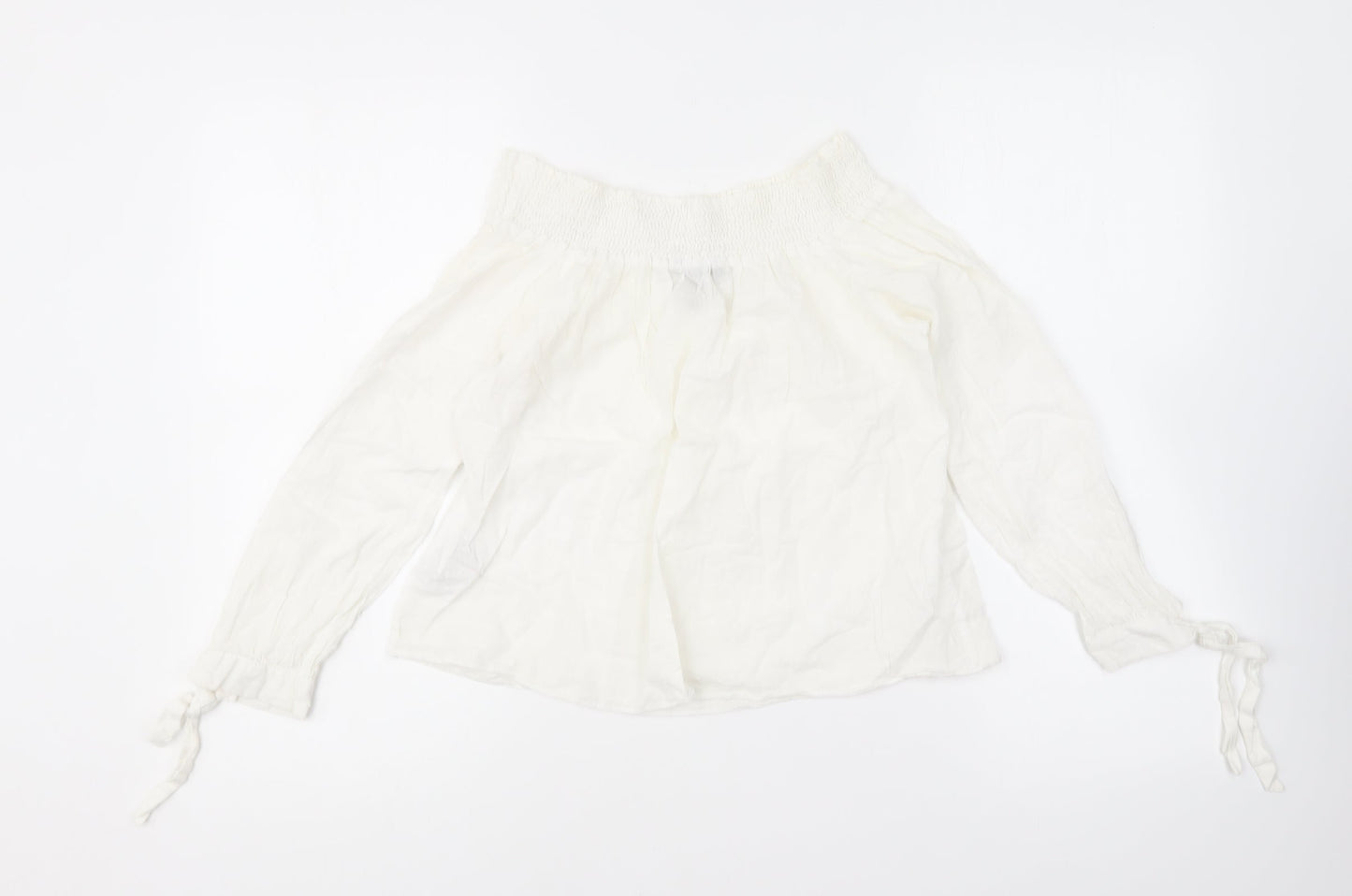 Womens UK Size 10 New Look White Basic Blouse
