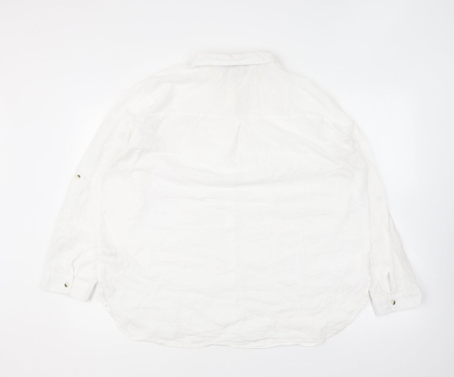 Primark Womens White Cotton Basic Button-Up Size 20 Collared