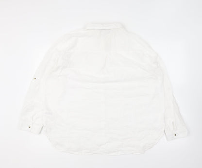 Primark Womens White Cotton Basic Button-Up Size 20 Collared
