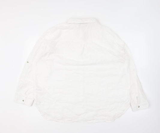 Primark Womens White Cotton Basic Button-Up Size 20 Collared