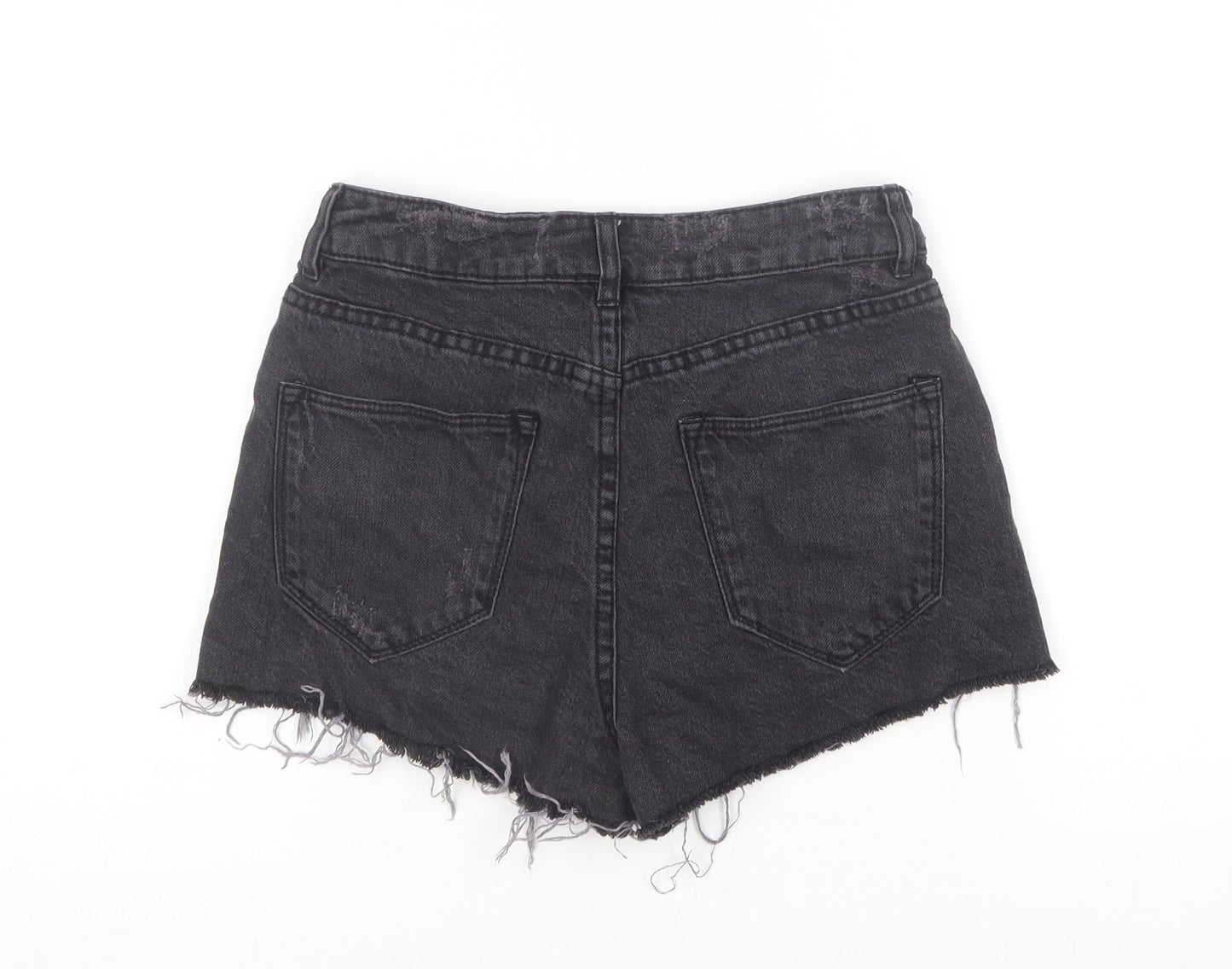 Divided by H&M Womens Black Cotton Hot Pants Shorts Size 4 L3 in Regular Button