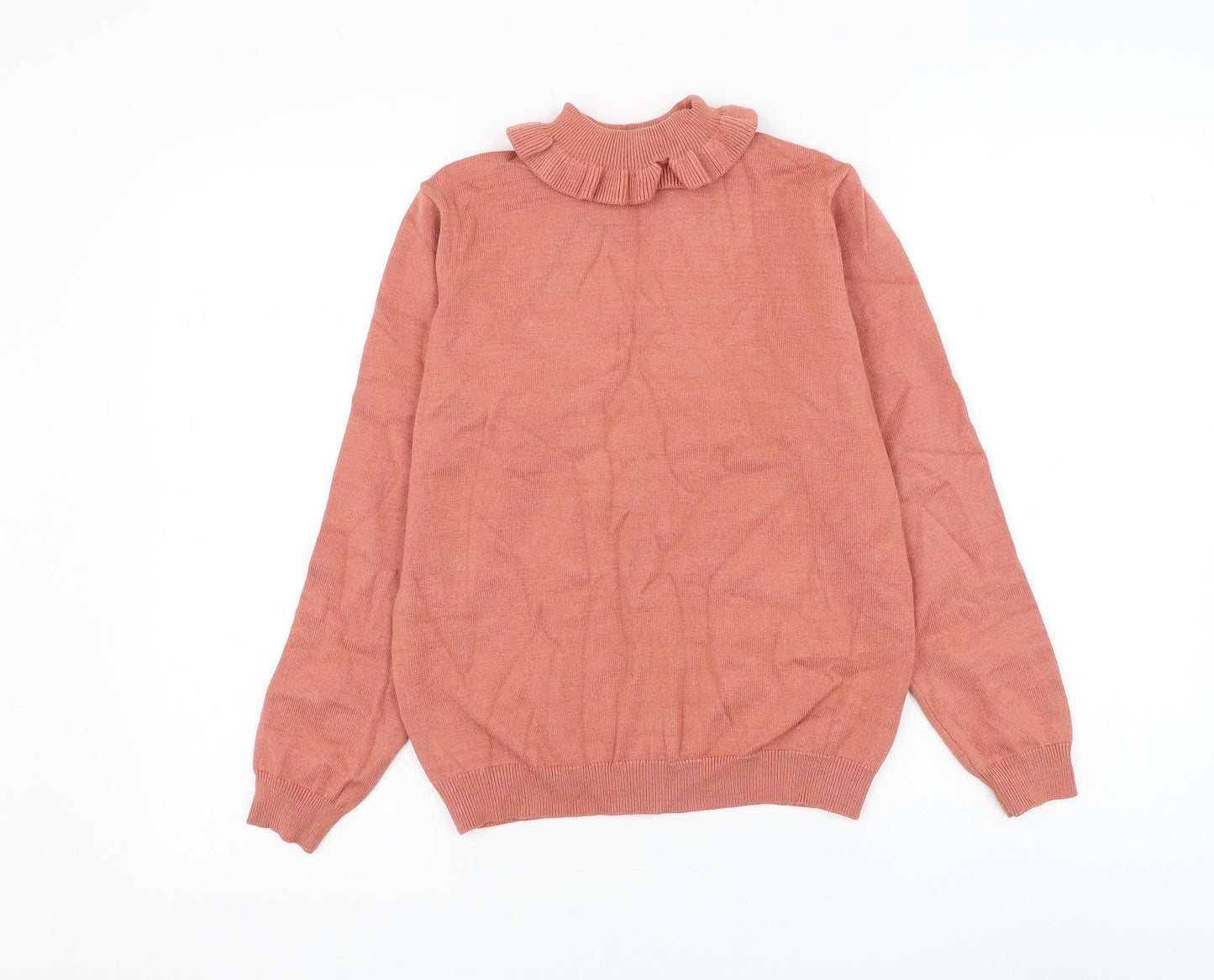 SheIn Girls Pink High Neck Viscose Pullover Jumper Size 12 Years Pullover