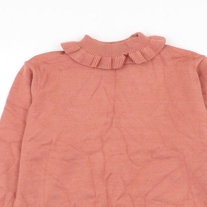 SheIn Girls Pink High Neck Viscose Pullover Jumper Size 12 Years Pullover